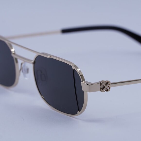 Off-White Off-White OERI14H LYNN 7606 Sunglasses Gold Oval Frame, Grey Lenses main image 4